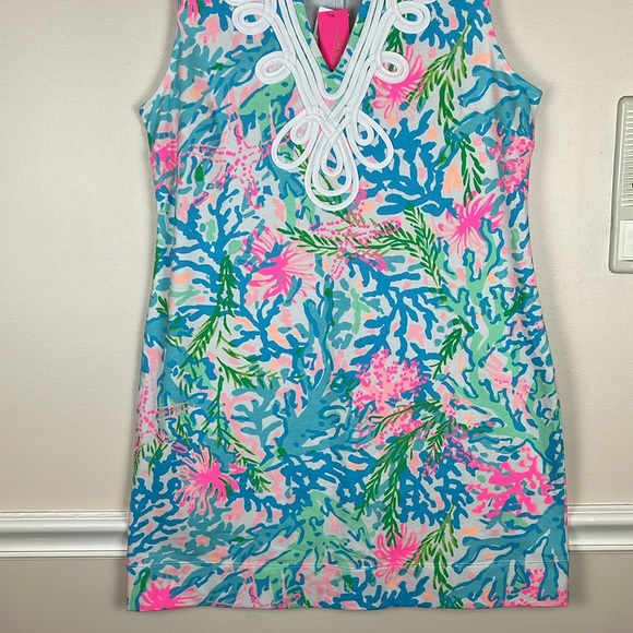 NWT Lilly Pulitzer Harper Shift Dress in Multi, Coral Bay Print, Size Large - Picture 3 of 14